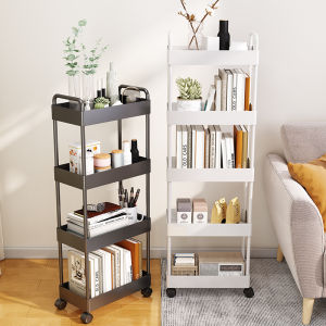 Kitchen Gap Shelf Floor Standing Mobile Multi-layer Storage Rack Simple Design next to Fridge Easy Installation Home Organizer