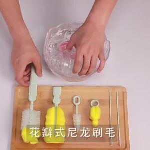 Baby Bottle Brush Milk Feeding Bottle Brushes Teat Cleaning Sponge Rotating Bottle Brush