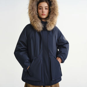 DUSHU | Warm Fur Collar Worker-style Down Jacket