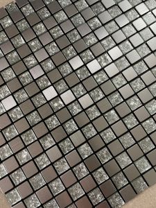 Miếng dán tường mosaic thuỷ tinh kết hợp alu cao cấp