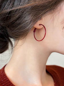 Pianist | Vintage Style Red Oil Drop Earrings S925 Sterling Silver