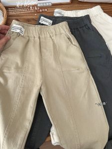 Boys Casual Cotton Pants Elastic Waist Baby All-Match Spring Autumn Winter Korean Style Childrens Long Trousers Dad Pants