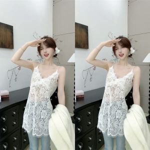 Áo Ba Lỗ Ren Viền Đa Năng Cho Nữ Áo Sơ Mi Cơ Bản Áo Ba Lỗ Lót Bên Trong Áo Ba Lỗ Dài Vừa Phải Áo Ba Lỗ Cổ Tròn Màu Trơn