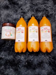 combo 3 lít cốt gừng nghệ gấc hạ thổ hàng handmade mamaco( tặng 1 muối thảo dược ngâm chân 500g)