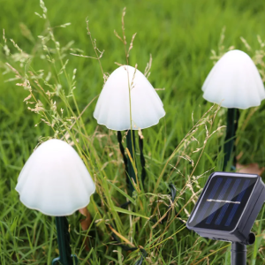 3.5m 10LED Solar Mushroom Lights Outdoor Waterproof Decorative Street Lights for Lawn Garden Patio Christmas Holiday Decoration