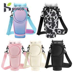 Konco Water Bottle Carrier Bag Bottle Pouch Carrier Clip 40 Oz Tumbler Cup Sleeve Convenience Portable Bag for Cups Bottles 40Oz Tumbler Bag Travel