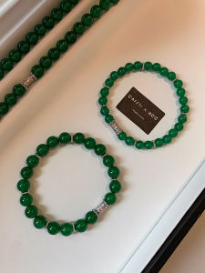 CAFFTI | New Chinese Style Light Luxury Green Agate Bracelet