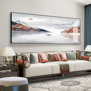 New Chinese Style Living Room Decorative Painting Ink And Wash Landscape Mountain River Background Wall Artwork Sofa Decor
