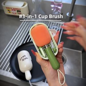 gumahus | Portable Telescopic Cup Bottle and Lid Gap Cleaning Brush