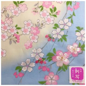 45cm Japanese Import Womens Embroidered Cotton Handkerchief Cherry Blossom Japanese Style Ultra-Thin Elegant Friendly Zen Flower Embroidery Handkerchief