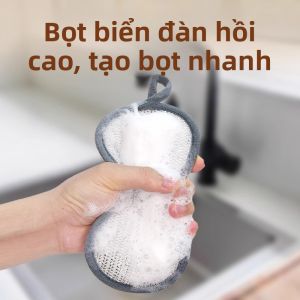 MONLEYTA | Khăn lau rửa bát hai mặt bằng sợi bạc của Nhật Bản dùng trong nhà bếp Chổi rửa chén không gây hư hại cho chén không dính dầu