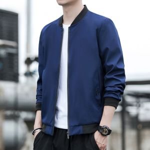 ROMON | Lormen Mens Baseball Jacket Spring Autumn New Fleece Thick Warm Windproof Workwear Jacket Mens Fashion Outerwear Coat