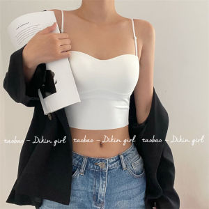 Seamless One-Piece Bralette Tank Top Womens Fashion Anti-Light Walk Outdoor Wear White No Trace No Steel Ring Bra