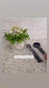 Tupperware ช้อน+ส้อม สีดำ รุ่น Picnic Cutlery Set พลาสติก คุณภาพดี food grade