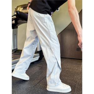 กางเกงลําลองผู้ชายบางอเมริกันแฟชั่นแบรนด์ความรู้สึกหล่อของการออกแบบloosestraight ขาแห้งเร็วกีฬากางเกงหลวม
