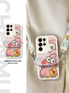 Cute Galaxy S25 Phone Case Strap Silicone Lanyard Crossbody Neck Strap Full Lens Cover Female New Model Lovely Design Anti-Fall