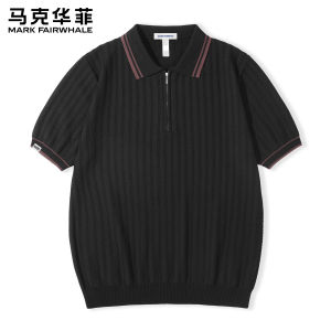 Mark Fairwhale | Breathable Zippered Collar Short Sleeve Polo Shirt