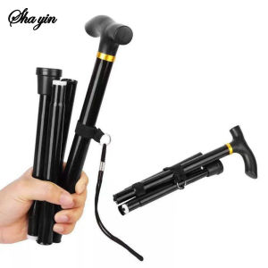 Adjustable Telescopic Portable Folding Aluminum Alloy Walking Stick Hiking Stick Non-Slip Elderly Walking Crutches