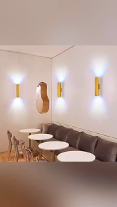 Wall lamp sconce black white gold cylindrical modern lighting