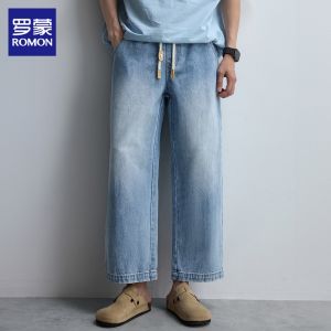 ROMON | Mens Slim Fit Retro Straight Jeans