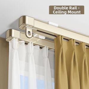 WEILAISHI | Punched Thickened Aluminum Curtain Track Rod Single Double Set