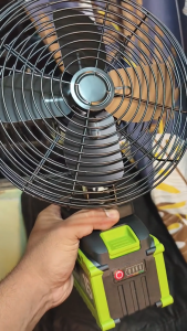 YOUXIAN 8นิ้ว พัดลมไร้สายพกพา 21V แบตเตอรี่ลิเธียม 5000mAh ลมแรง 12ชม. สำหรับกิจกรรมกลางแจ้ง