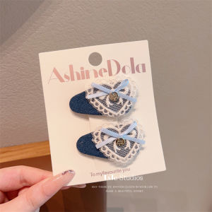 น่ารัก หวาน ผ้า เดนิม ลูกไม้ คลิป Bb ปมผีเสื้อ เด็กผู้หญิง กิ๊บติดผม เรียบง่าย หลากหลาย คลิปหน้าม้าเด็ก เครื่องประดับสไตล์เจ้าหญิง