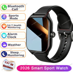 2026 New Mens Smart Watch Womens Gift 2.01 HD Full Touch Screen Sport Fitness Watch Electronics Bluetooth Talk Smartwatch Hw12
