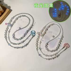 Handmade Crystal Decorative Mobile Phone Strap Sweet Crossbody Side Shoulder Bag Chain Fashionable Long Beaded Design