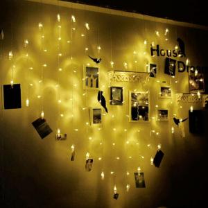 Heart-shaped Photo Clip String Lights Warm Yellow