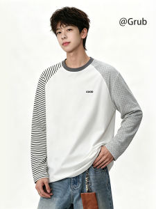 Grace Rub | Retro Patchwork American Style Polka Dot Striped Long Sleeve T-Shirt