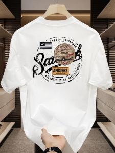 Áo Thun Nam Tay Ngắn Cotton Phong Cách Mỹ Cổ Tròn Thường Ngày Mùa Hè Đa Năng Thiết Kế Nhỏ Tay Ngắn Cotton Nguyên Chất