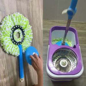 Cây lau nhà thông minh tự vắt xoay 360 độ mâm nhựa thân cây inox có điều chỉnh chắc chắn bông lau siêu sạch thấm hút