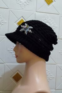 ciput rajut topi nenek premium payet