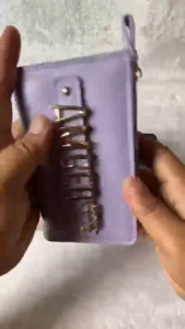 Womens short Genuine Leather wallet DIY pangalan wallet a great gift choice