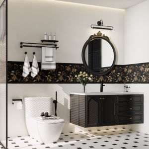 French Vintage Waterproof Moisture Proof Self Adhesive Wall Paper Living Room Decorative Stickers Bathroom Renovation Stickers