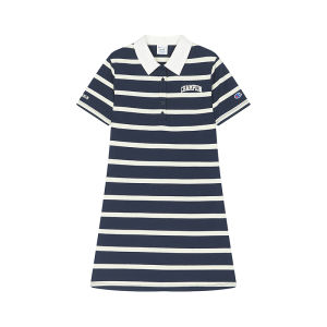 Champion | Summer New Style Knitted Stand Collar Button Casual A-line Dress