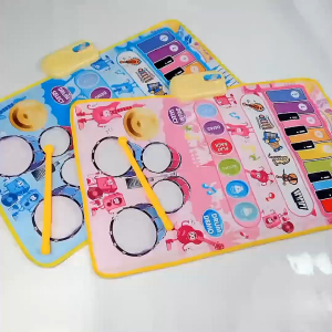 Mainan Anak 2IN1 Music Mat Piano Drum Alas Set Mainan Musik Karpet Bersuara