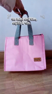 Tas Lunch Bag Thermal Aluminium Foil Multifungsi untuk Sekolah/Kuliah/Work/Travel - Warna Anggur/Biru Gemerlap/Pink