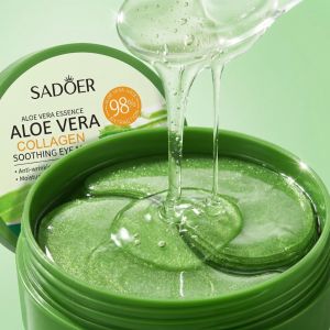 SADOER | 60pcs Aloe Vera Collagen Eye Mask Anti Dark Circles Eyes Bags Moisturizing Anti-Wrinkles Eye Patches Eyes Skin Care Products