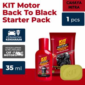 KIT Motor Back To Black Starter Pack 35ML - Penghitam Plastik & Trim Motor // Kit back to bladk 35ml Sachet + Spons