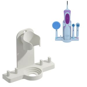Wall Mount Electric Toothbrush Holder Brush Head Stander Electric Toothbrush Handle Support For Oral B (White/Black)