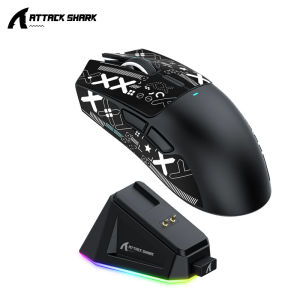 ATTACK SHARK | X11 Attack Shark Gaming Mouse Wireless 1K Hz PAW3311 Macro Magnetic RGB Docking Charger for Gaming