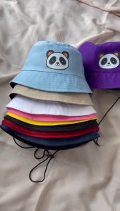 Topi Bucket Anak Karakter panda Ada Tali / Bucket Anak Tali 2 -8 thn bisa pake nama