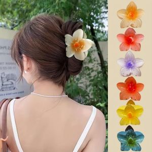 3/6Pcs Womens Model Fashionable and Cute Bohemian Style Colorfulful Flower Hair Clips Suitable for Seaside Vacation Gift H