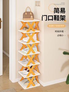 ตู้รองเท้าพลาสติกแบบพับได้หลายชั้นสำหรับใช้ในบ้าน ตู้รองเท้าแบบเรียบง่าย ตู้รองเท้าสำหรับประตูบ้าน ตู้รองเท้าสำหรับเก็บของในช่องทางเข้าบ้าน