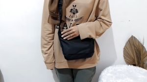 Tas selempang pria polos slingbag pria nilon premium tas bahu pria remaja dewasa