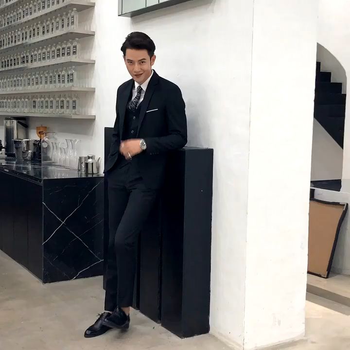 【COD】Men Business Slim Blazer Suit Tuxedo Coat Formal Wedding Pants ...