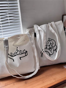 Thickened Canvas Cotton Bag Eco-friendly Bag Pure Color Handheld Bag Graffiti DIY Bookbag And Environmentally Friendly