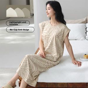 COSMO LADY | Padded Cotton Sleeveless Loose Sleepwear Dress